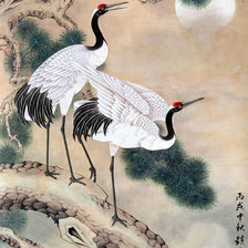 Схема вышивки «Журавли»