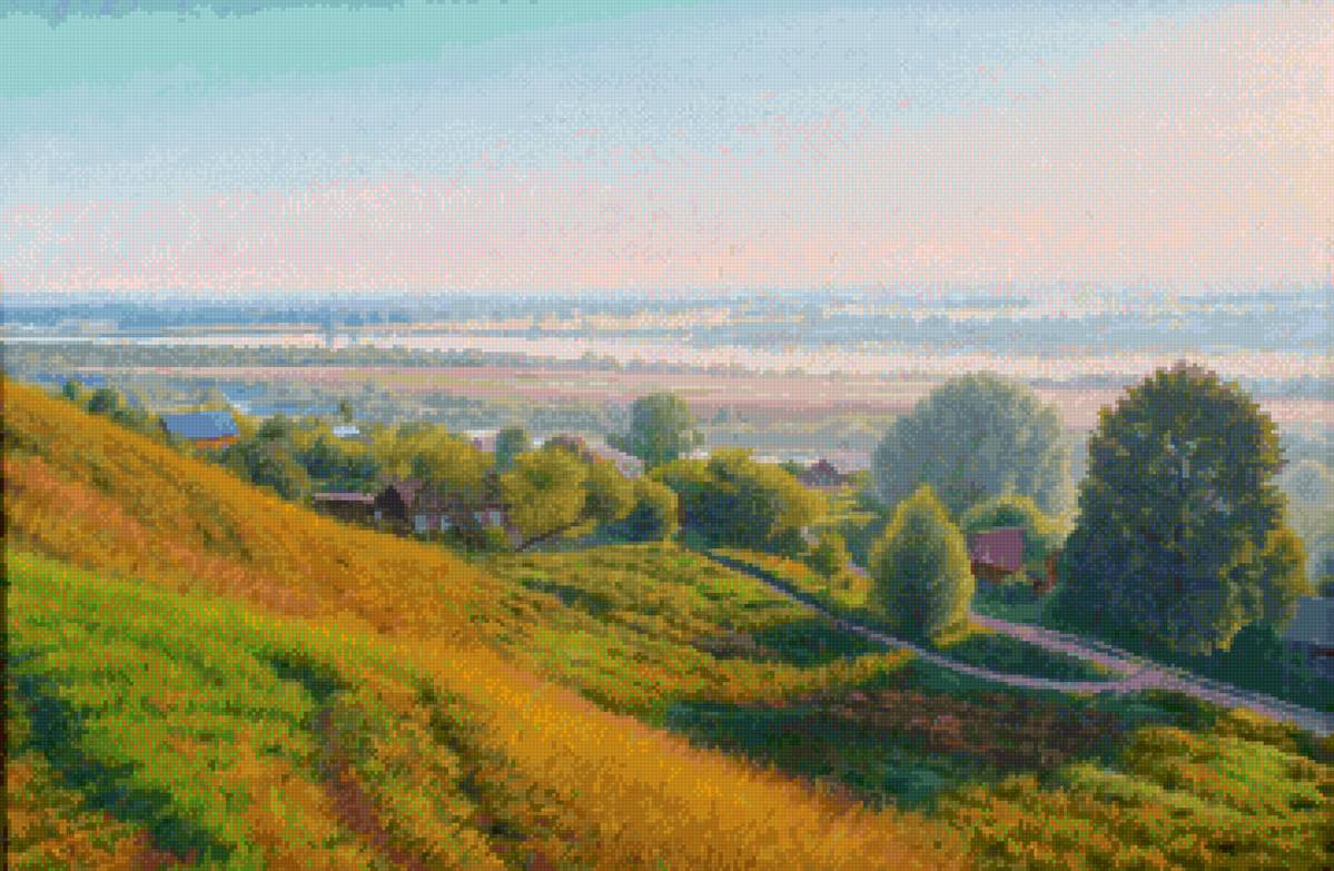 Елатьма. Вид из парка на Оку. - ока, елатьма, мещера - предпросмотр