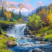 Схема вышивки «Горы»