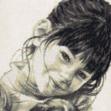 Схема вышивки «Девочка с щенком»