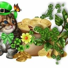 Схема вышивки «Кот удачи»