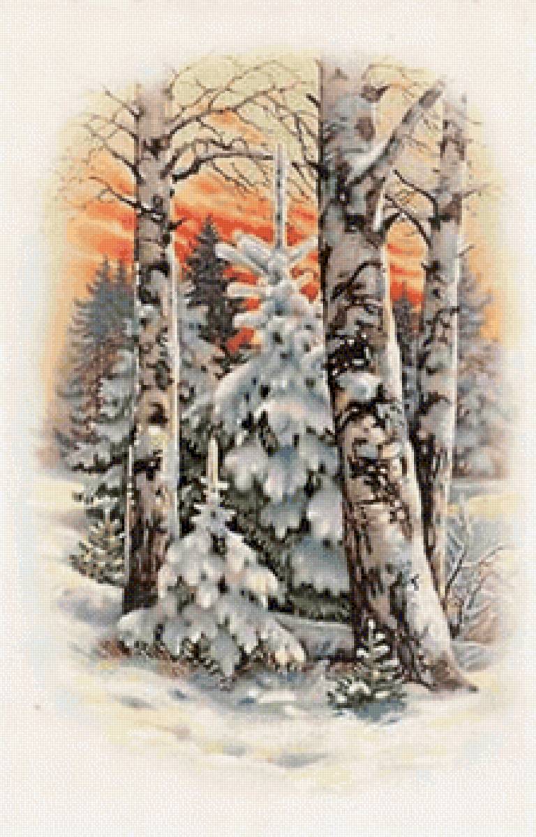 Зимняя картинка - зима, пейзаж - предпросмотр