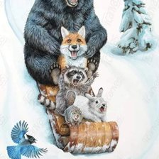 Схема вышивки «С горки на санках»