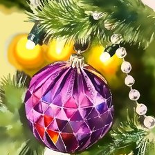 Схема вышивки «Елочный шар. Акварель»