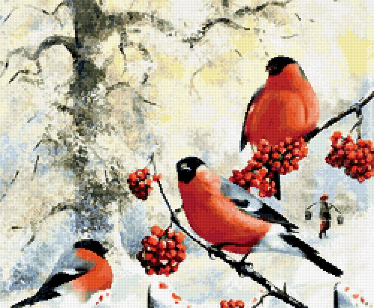 ЗИМА.СНЕГИРИ. - зима - предпросмотр