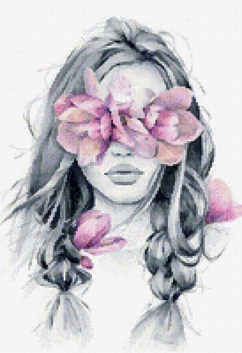 девушка - девушка с цветами - предпросмотр