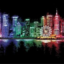 Схема вышивки «Ночной город»