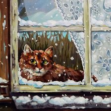 Схема вышивки «Снег за окном. Кира Панина»