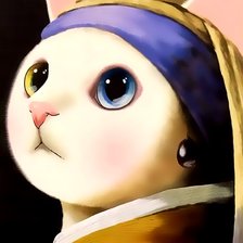 Схема вышивки «Кошка с жемчужной сережкой»