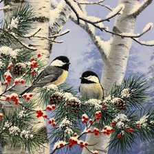 Схема вышивки «Синички»