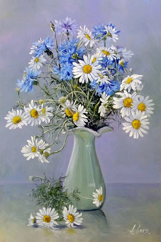 Букет полевых цветов - букет, живопись, цветы - оригинал