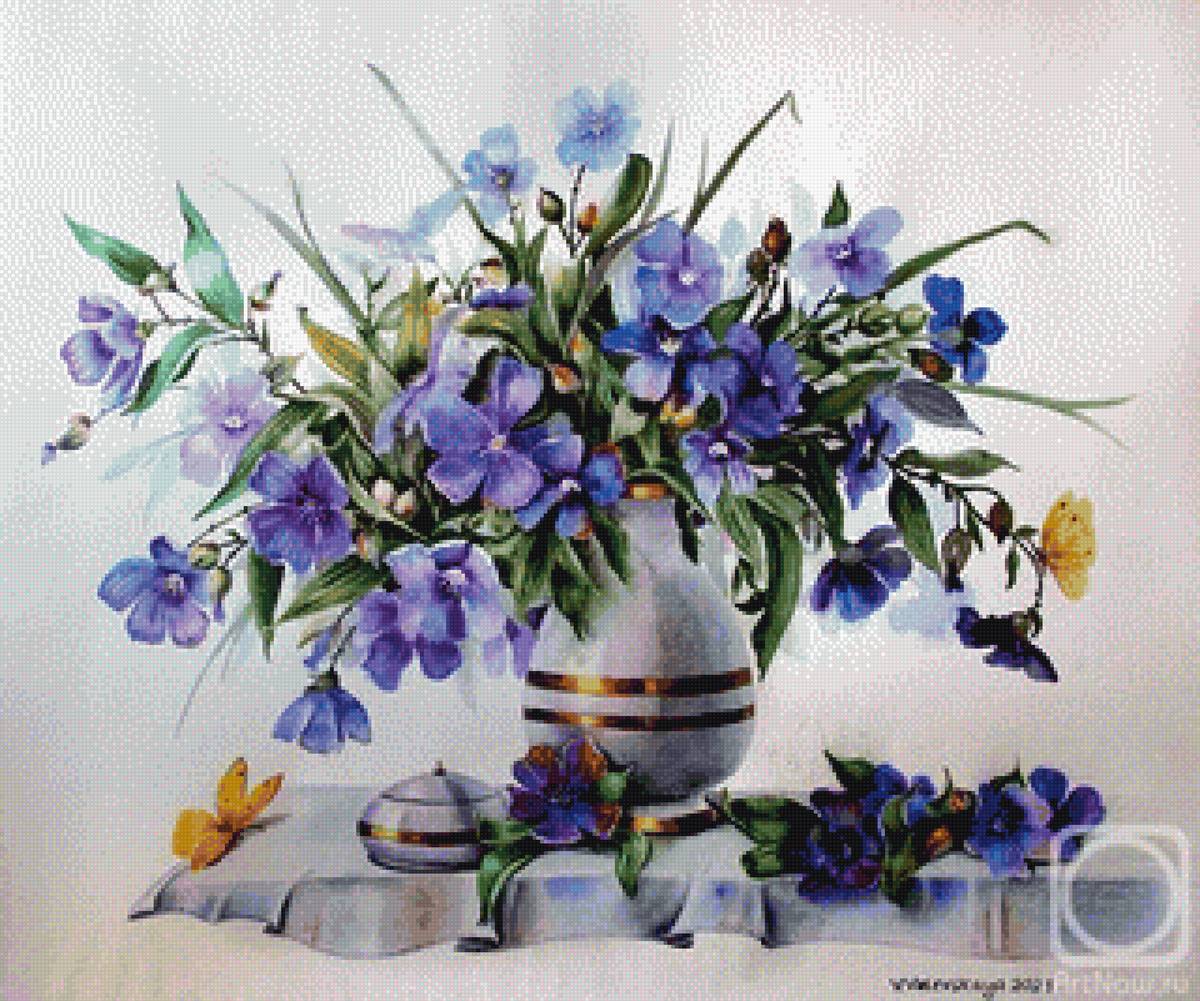 Цветы и бабочки - цветы, букет, бабочки - предпросмотр