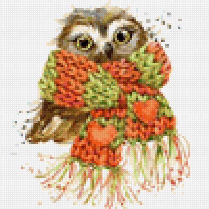 Сова в шарфике - шарф, сова - предпросмотр