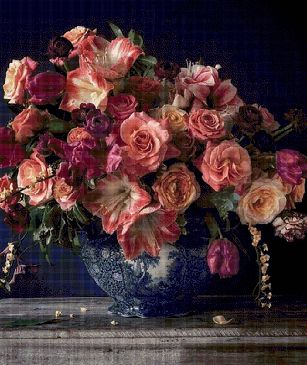 Букет в вазе - цветы, цветы в вазе, букет в вазе - предпросмотр