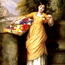 Схема вышивки «Женщина с корзиной»