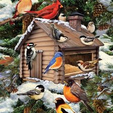 Схема вышивки «Совет птиц»