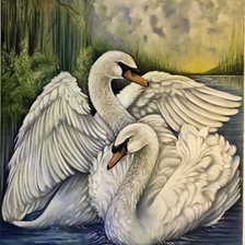 Схема вышивки «Лебеди»