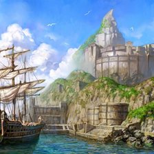 Схема вышивки «старая пристань»