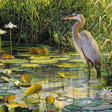 Схема вышивки «Цапля»