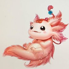 Схема вышивки «Детеныш Аксолотль»