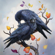 Схема вышивки «вороны»