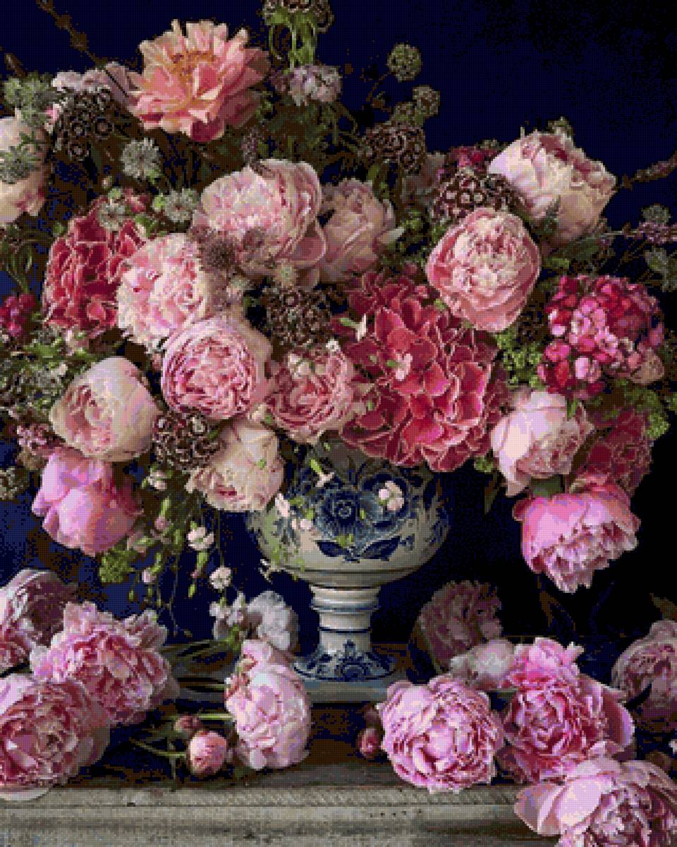 Букет пионов - букет в вазе, пионы, цветы, букет пионов, букет - предпросмотр