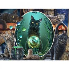 Схема вышивки «Хэллоуин с  любимыми питомцами»