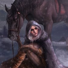 Схема вышивки «Цири и Кэльпи»