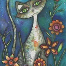 Схема вышивки «сердечные коты»