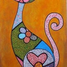 Схема вышивки «сердечные коты»