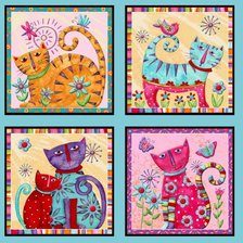 Схема вышивки «сердечные коты»