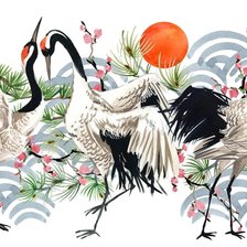 Схема вышивки «Журавли»