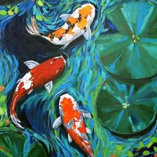 Схема вышивки «карпы»