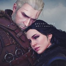 Схема вышивки «йеннифэр  и геральт»