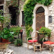 Схема вышивки «Дворик в стиле прованс»