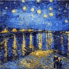 Схема вышивки «Ван Гог Звездная ночь над Роной»