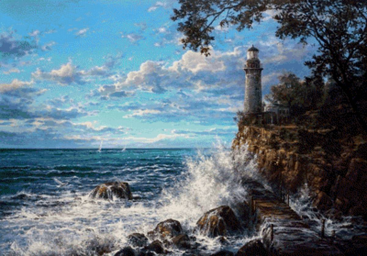маяк - море, маяк - предпросмотр