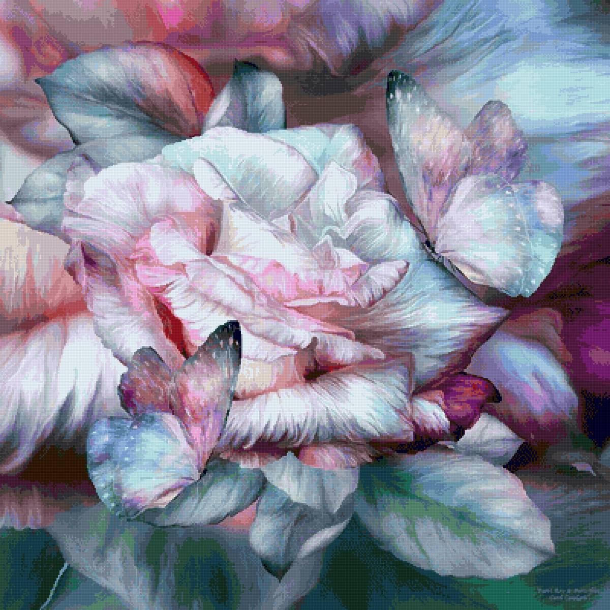 Бабочки и розы - розы, бабочки - предпросмотр