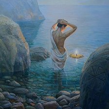 Схема вышивки «Девушка у моря»