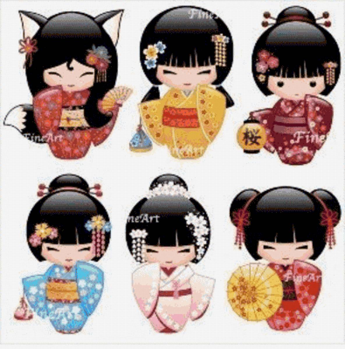 GEISHAS VARIAS DMC - предпросмотр