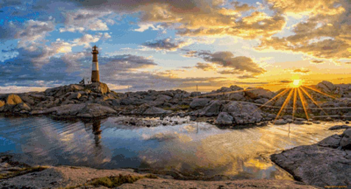 Маяк - море, закат, маяк - предпросмотр