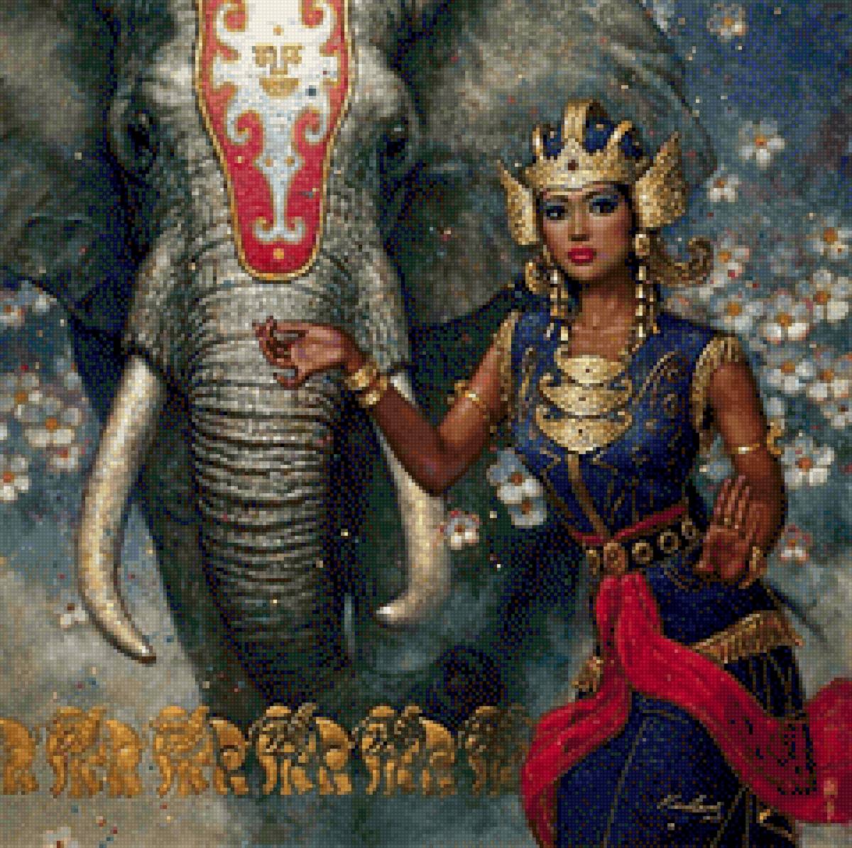 индия - индийская девушка, слон - предпросмотр