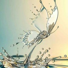 Gota de agua en el aire.