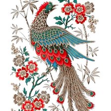 Схема вышивки «павлин»