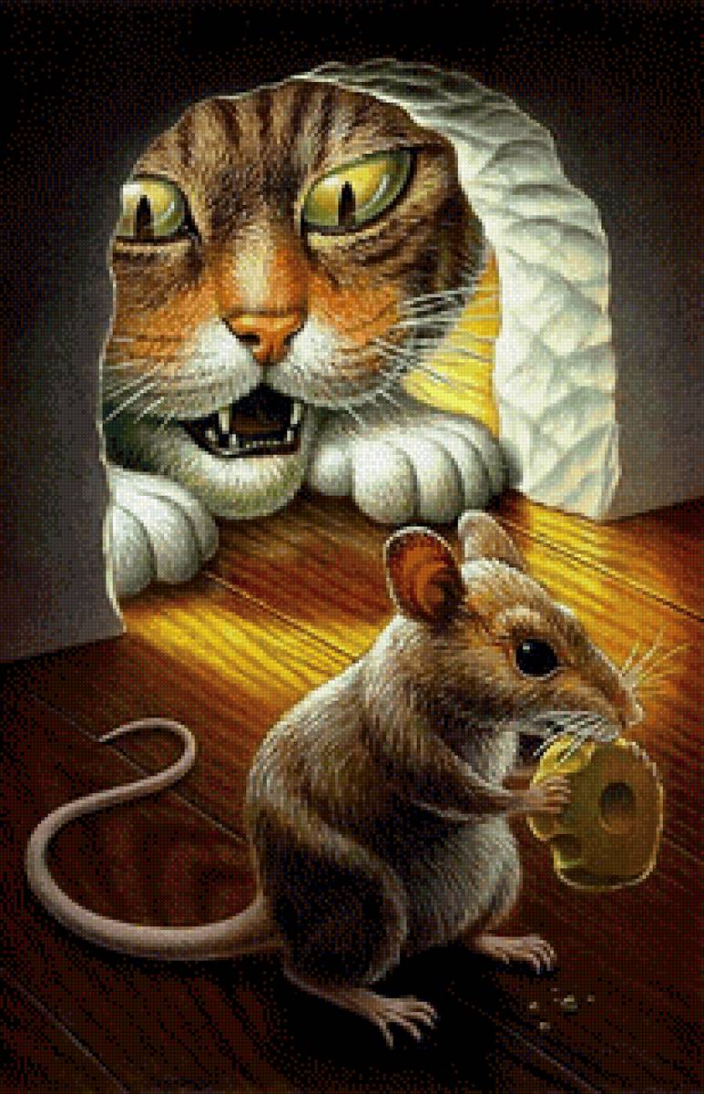 Кошачья забава - кот 🐱мышь - предпросмотр