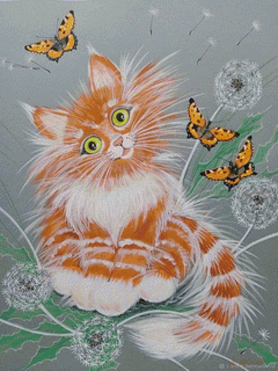 Солнечное настроение - кот, лето - предпросмотр