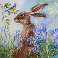 Схема вышивки «Зайчик в поле»