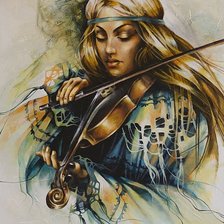 Схема вышивки «Скрипачка»