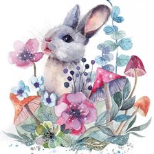 Схема вышивки «Зайка акварелью))»