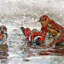 Схема вышивки «Дождь»